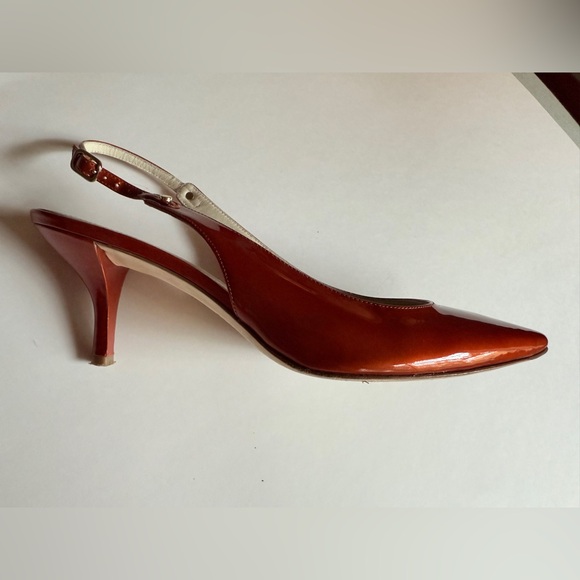 Via Spiga Women's Orange Slingback Heels - Picture 2 of 3